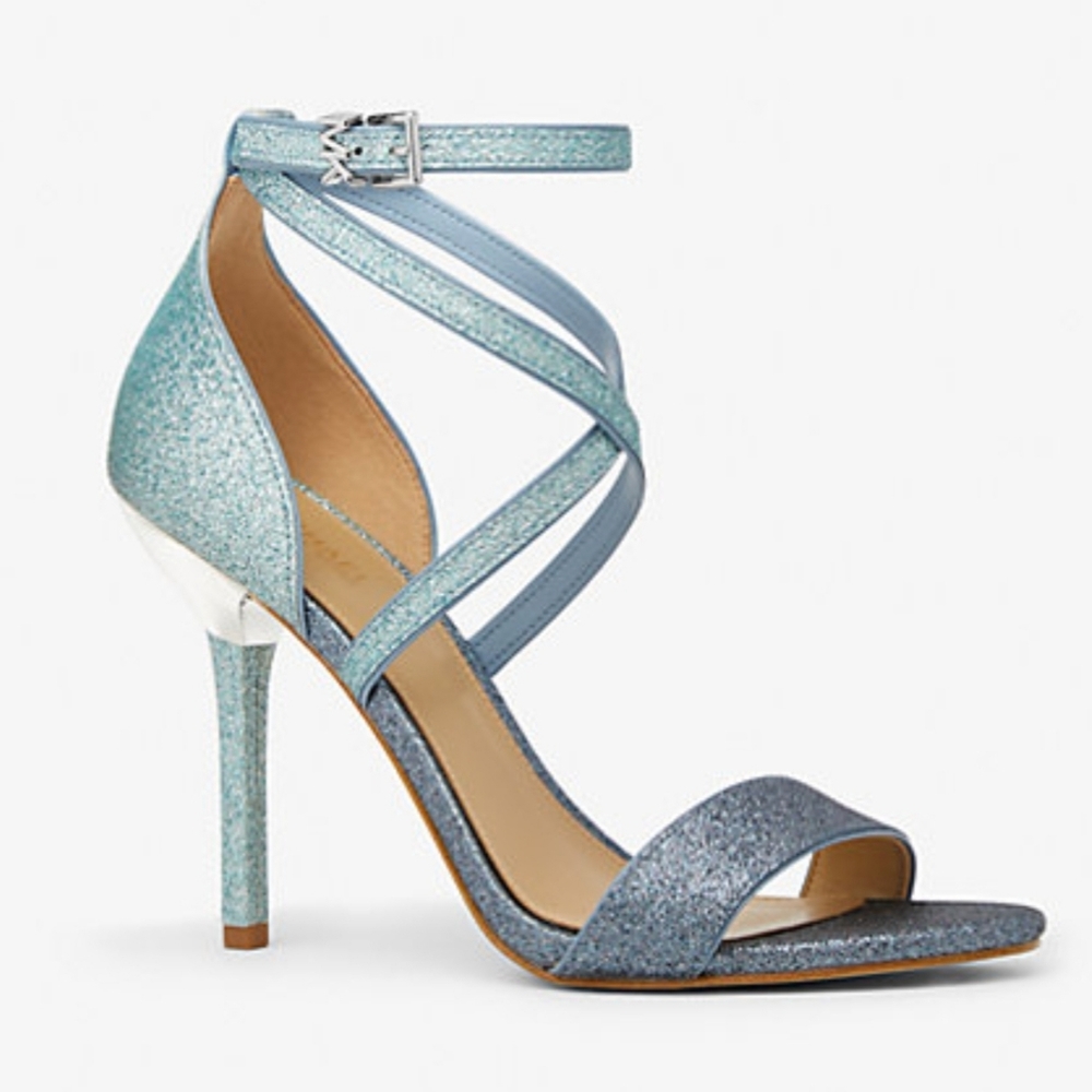 MICHAEL KORS - Astrid Glitter Embellished Sandal - size 7.5